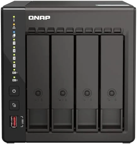 QNAP TS-453E-8G Quad Core 4 Bay Desktop Network Attached Storage Enclosure - Black QNAP TS-453E-8G Quad Core 4 Bay Desktop Network Attached Storage Enclosure - Black