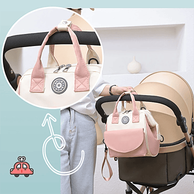 Small Travel Diaper Bag Backpack Mini Diaper Tote Portable Crossbody Diaper Changing Backpack with Insulated Pocket