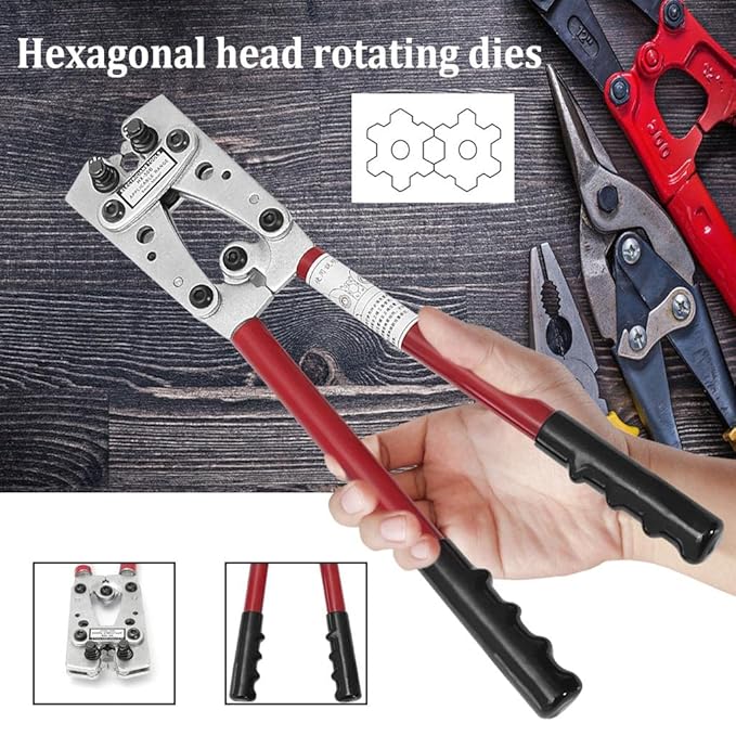 Mechanic Rotating Dies Crimping Hand Tool (6 to 50 Sq Mm) Cable Lug Crimping Plier Mechanic Rotating Dies Crimping Hand Tool (6 to 50 Sq Mm) Cable Lug Crimping Plier
