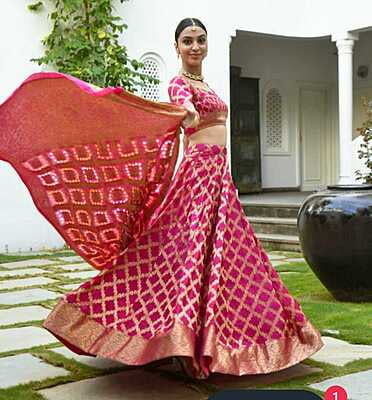 Rajasthani Gharchola Lehenga-Pink-4
