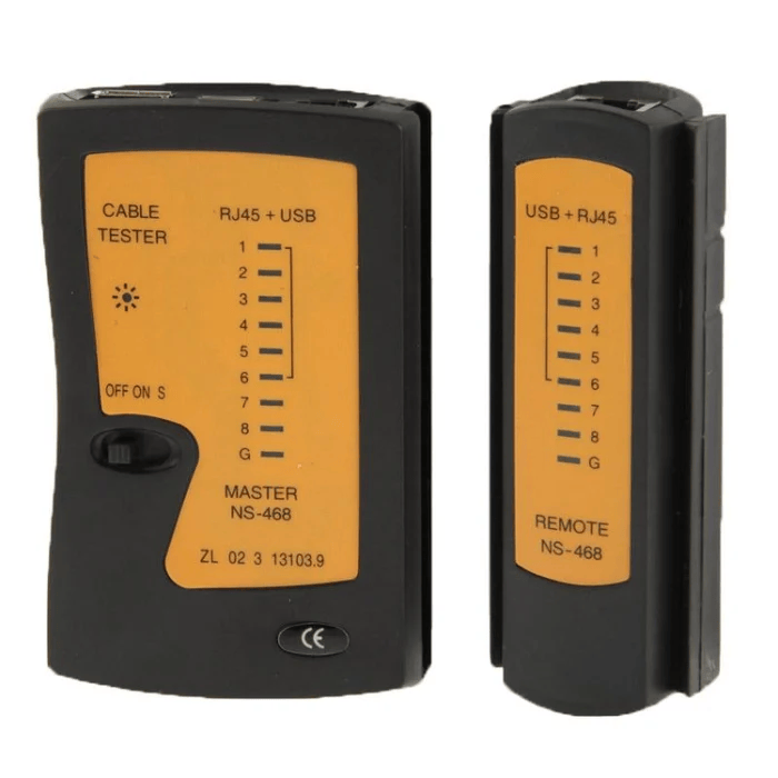 RJ45/RJ11 Network LAN Cable Tester For Internet Broadband Connection Test with LED Indicators Compatible with RJ12, CAT5, CAT6, UTP Ethernet Cables RJ45/RJ11 Network LAN Cable Tester For Internet Broadband Connection Test with LED Indicators Compatible with RJ12, CAT5, CAT6, UTP Ethernet Cables