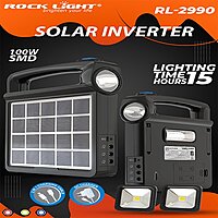 Solar Light + 2 Bulb + Mobile Charging Cable 6 hrs with Fan