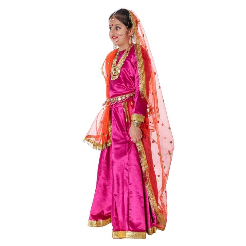 Radha Rani Fancy Dress Pink & Orange Radha Rani Fancy Dress Pink & Orange