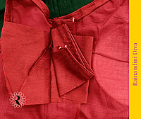 Red Ghicha Silk Blouse Royal Neck Red Ghicha Silk Blouse Royal Neck