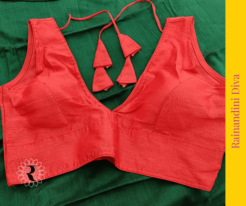 Red Ghicha Silk Blouse Red Ghicha Silk Blouse