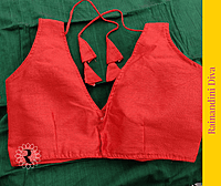 Red Ghicha Silk Blouse Red Ghicha Silk Blouse