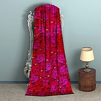 Bollywood Special Crimson Red with Baby Pink Satin Saree with BP