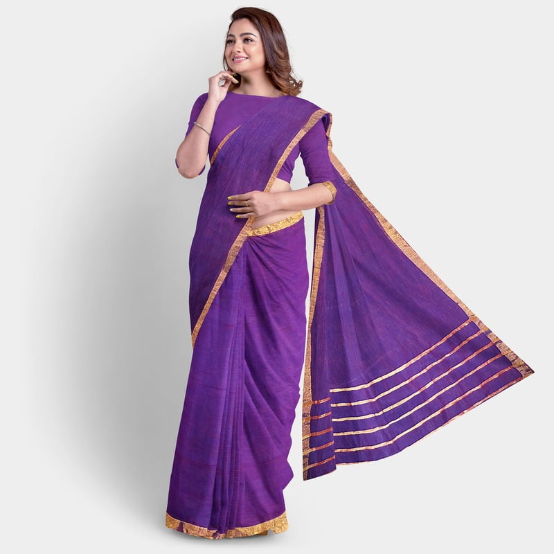 Beauty Berry Linen Saree with BP Beauty Berry Linen Saree with BP