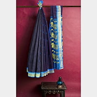 Neela Gadhwali Silk Zari Saree with BP Neela Gadhwali Silk Zari Saree with BP
