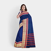 Khaadi Embroidered Saree - Steel Blue with BP Khaadi Embroidered Saree - Steel Blue with BP