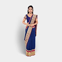 Khaadi Embroidered Saree - Steel Blue with BP Khaadi Embroidered Saree - Steel Blue with BP