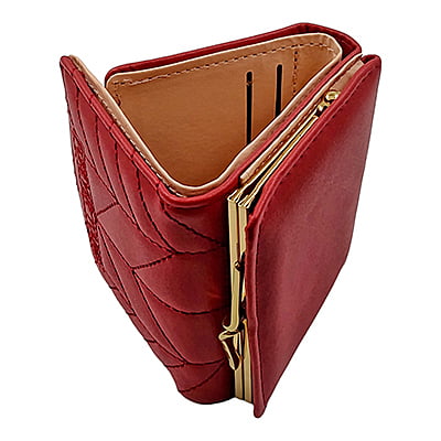 Red - Trifold Leather Wallet Women / Girls ~ Purse, Coin Holder, Card Slot Red - Trifold Leather Wallet Women / Girls ~ Purse, Coin Holder, Card Slot