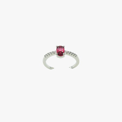 Red Stone Embellished Finger Ring Red Stone Embellished Finger Ring