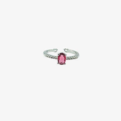 Red Stone Embellished Finger Ring Red Stone Embellished Finger Ring