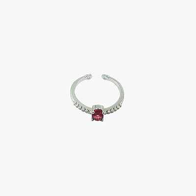 Red Stone Embellished Finger Ring Red Stone Embellished Finger Ring