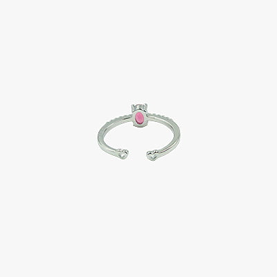 Red Stone Embellished Finger Ring Red Stone Embellished Finger Ring