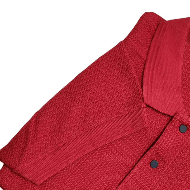 Red Self Design Tshirt