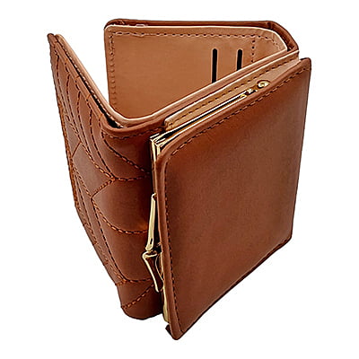 Reddish Orange - Trifold Leather Wallet Women / Girls ~ Purse, Coin Holder, Card Slot Reddish Orange - Trifold Leather Wallet Women / Girls ~ Purse, Coin Holder, Card Slot
