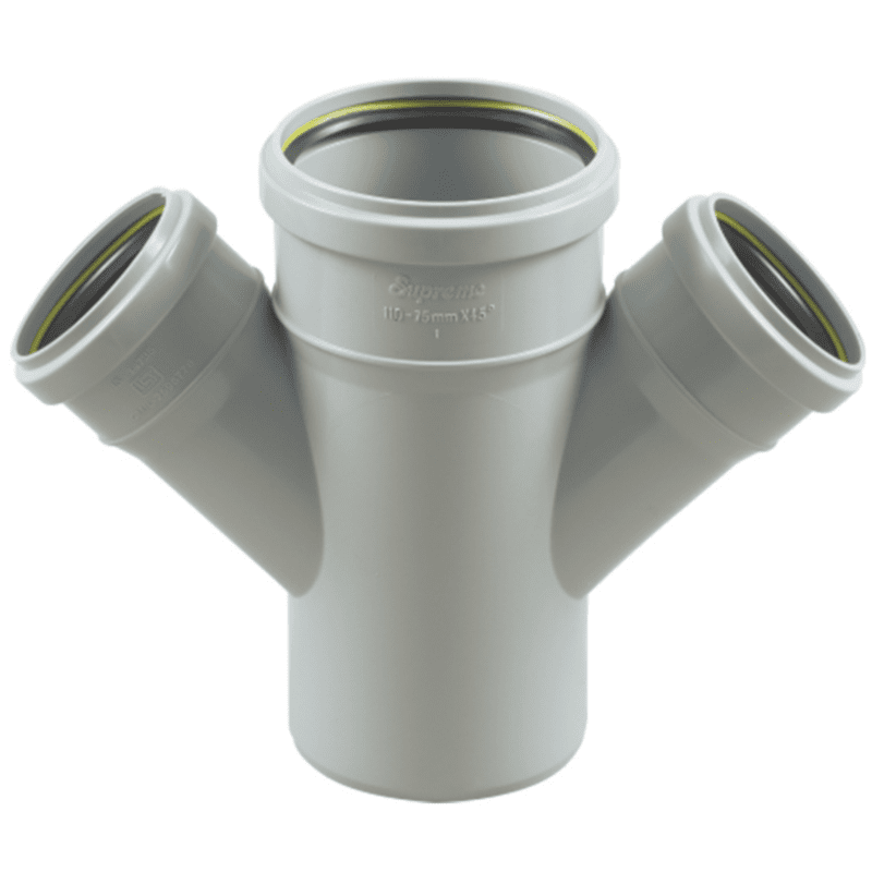 Reducing Double 'Y', 110*75 mm, 4"*2-1/2"(Inch), Supreme S.W.R Pipes & Fittings 