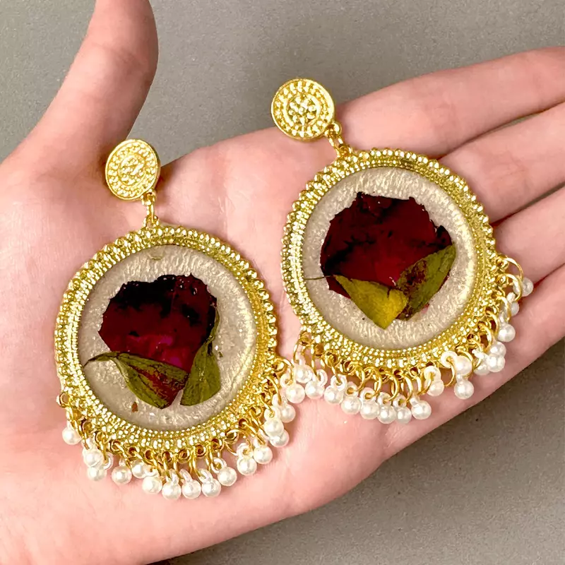 Rose Jhumka Round Rose Jhumka Round