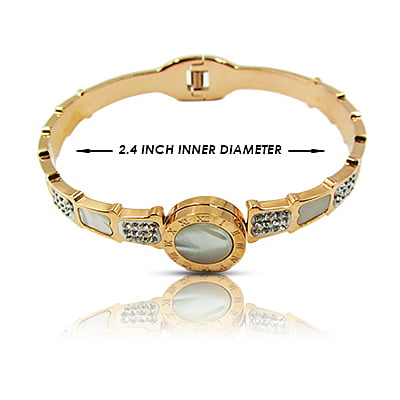 Stainless Steel Bracelet - Roman Letter Embellished Stainless Steel Bracelet - Roman Letter Embellished