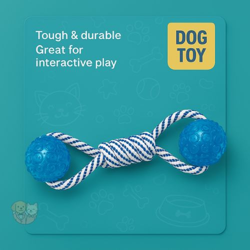 Rope Toy with 2 Plastic Balls โ Tug & Chew Toy for Dogs and Puppies Rope Toy with 2 Plastic Balls โ Tug & Chew Toy for Dogs and Puppies