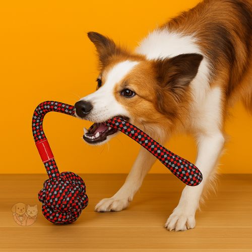 Rope Toy with Small Ball & Handle โ Chew & Tug Toy for Puppies and Small Dogs Rope Toy with Small Ball & Handle โ Chew & Tug Toy for Puppies and Small Dogs