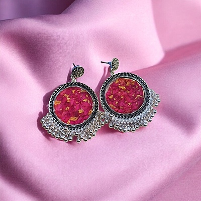 Rose Jhumka Silver (Round) Rose Jhumka Silver (Round)