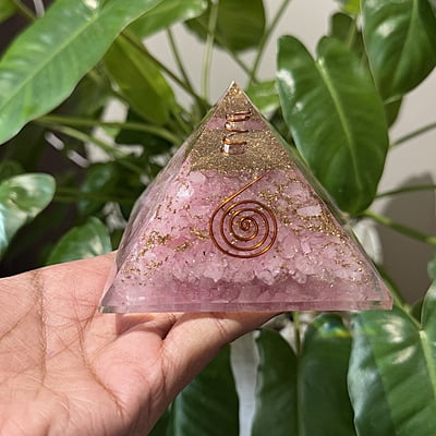 Rose Quartz Resin Pyramid Rose Quartz Resin Pyramid