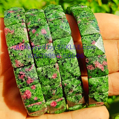 Ruby Zoisite Pyramid Bracelet