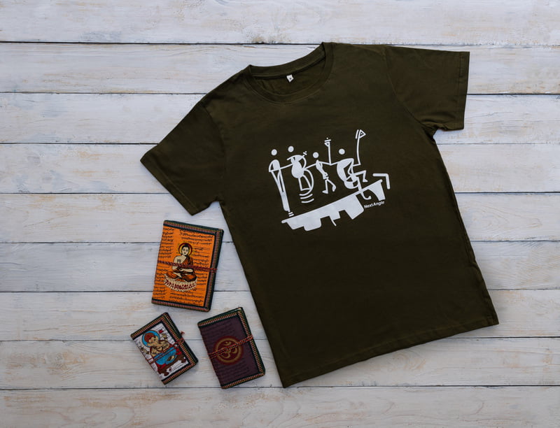'Celebrating Together' Half Sleeve Unisex Crew Neck Tee (Olive Green) 'Celebrating Together' Half Sleeve Unisex Crew Neck Tee (Olive Green)