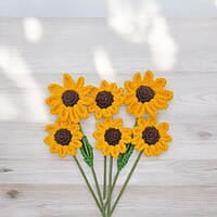 Crochet Small Sunflower (Bunch of 6) Crochet Small Sunflower (Bunch of 6)