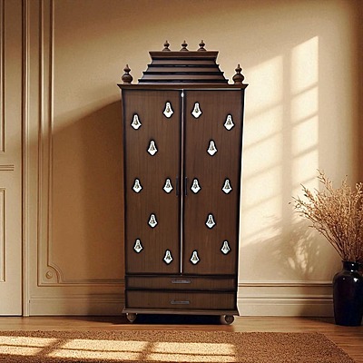 SAF-PJ-001-pooja mandapam ost teak ply|72X30|New Walnut||Pooja Unit