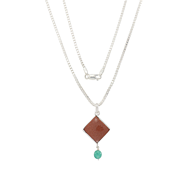 Sterling Silver Chain with Diamond Rajavarthi Pendant