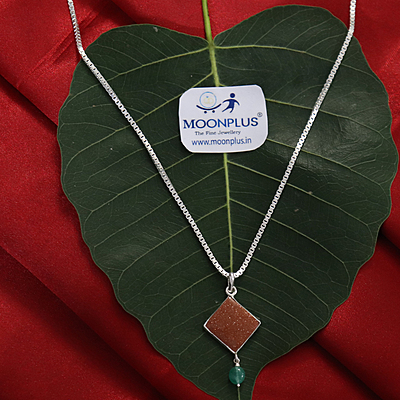 Sterling Silver Chain with Diamond Rajavarthi Pendant