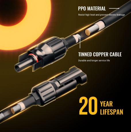 1 Pairs Solar Connectors Y Branch Parallel Adapter Cable Wire Plug for Solar Panel 1 Pairs Solar Connectors Y Branch Parallel Adapter Cable Wire Plug for Solar Panel