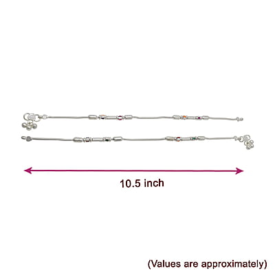 Silver Multi Color Box Balls Anklet Silver Multi Color Box Balls Anklet