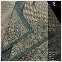 Pure Kanchivaram zari weaved silk saree  - green SHSSKAN20632