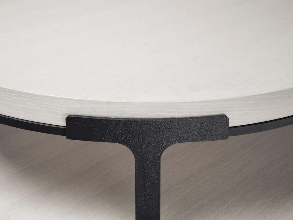Vikinterio Dortu Round cocktail table with oak alpine top and metal base Vikinterio Dortu Round cocktail table with oak alpine top and metal base