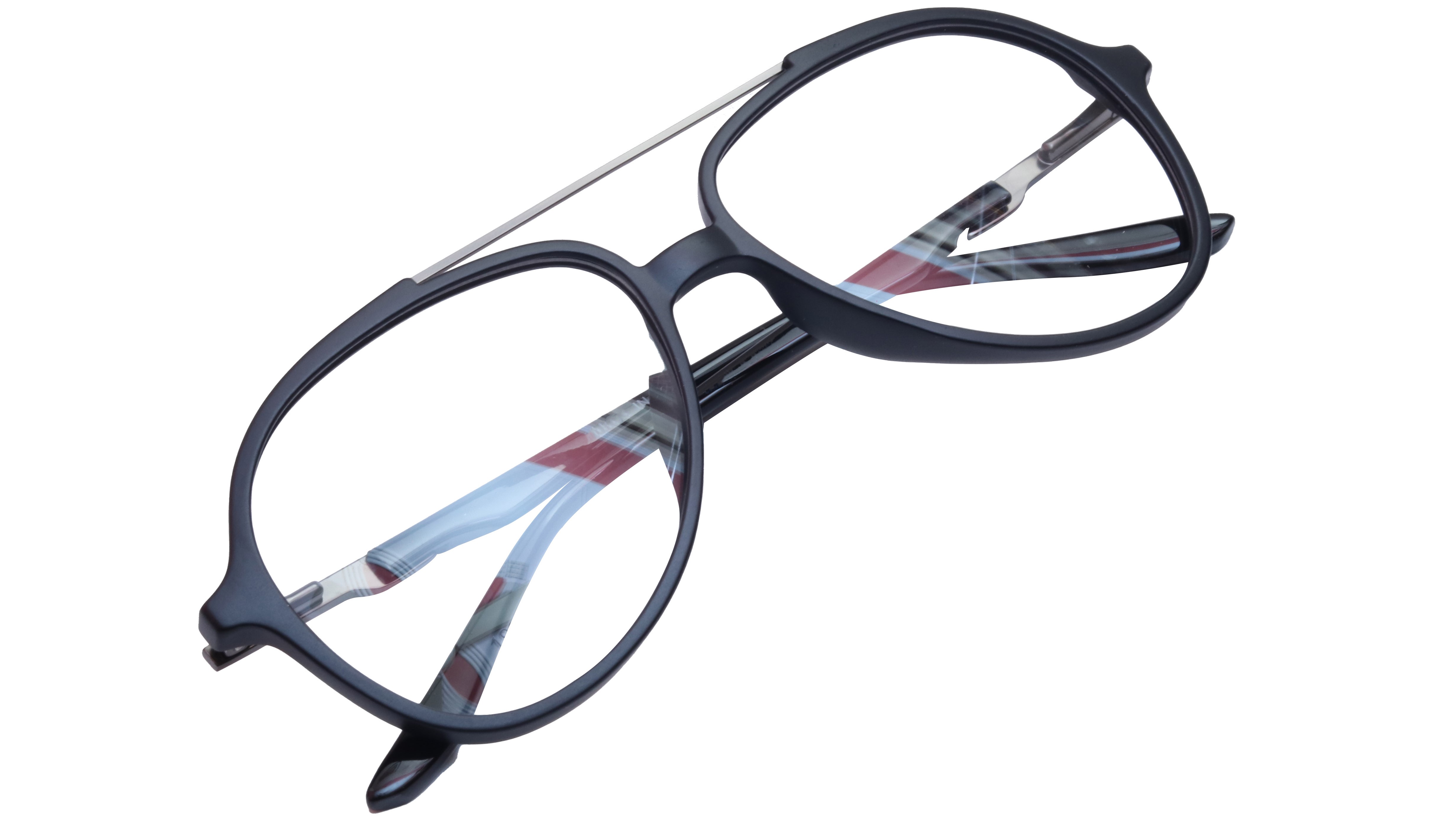 Unisex Large Aviator Spectacle Frame. Matte Black Composite Frame