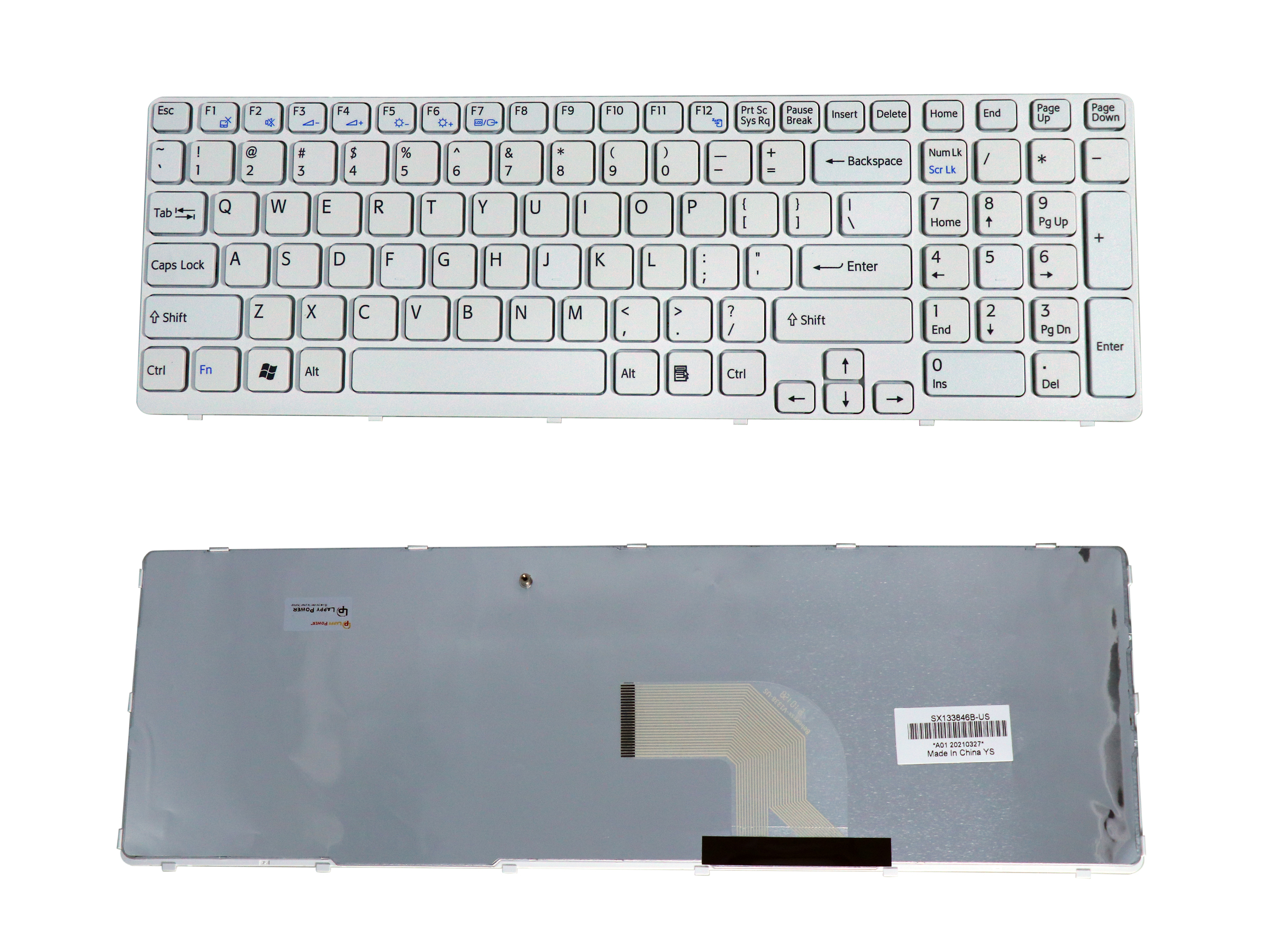 Laptop Keyboard for Sony Vaio SVE15 Series (White) Laptop Keyboard for Sony Vaio SVE15 Series (White)