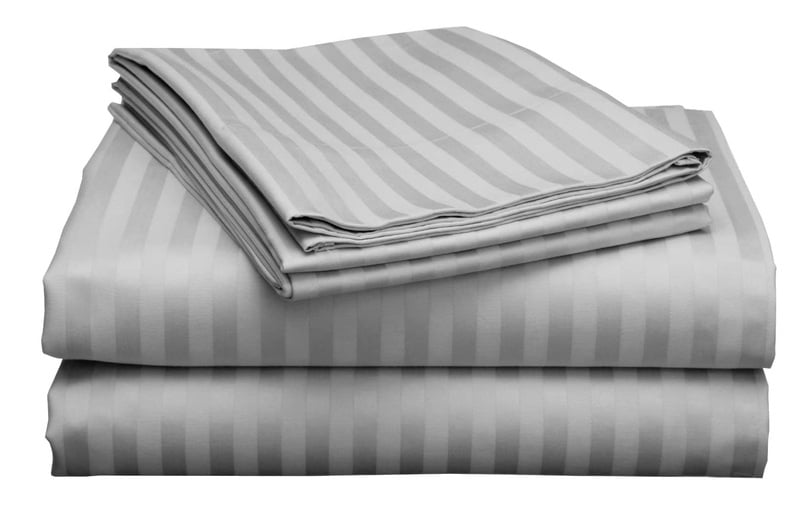 Pillow Cover Framed Glace Cotton 300 TC - Striped - Silver