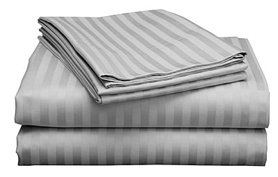 Duvet / Comforter Cover Glace Cotton 300 TC - Striped - Silver