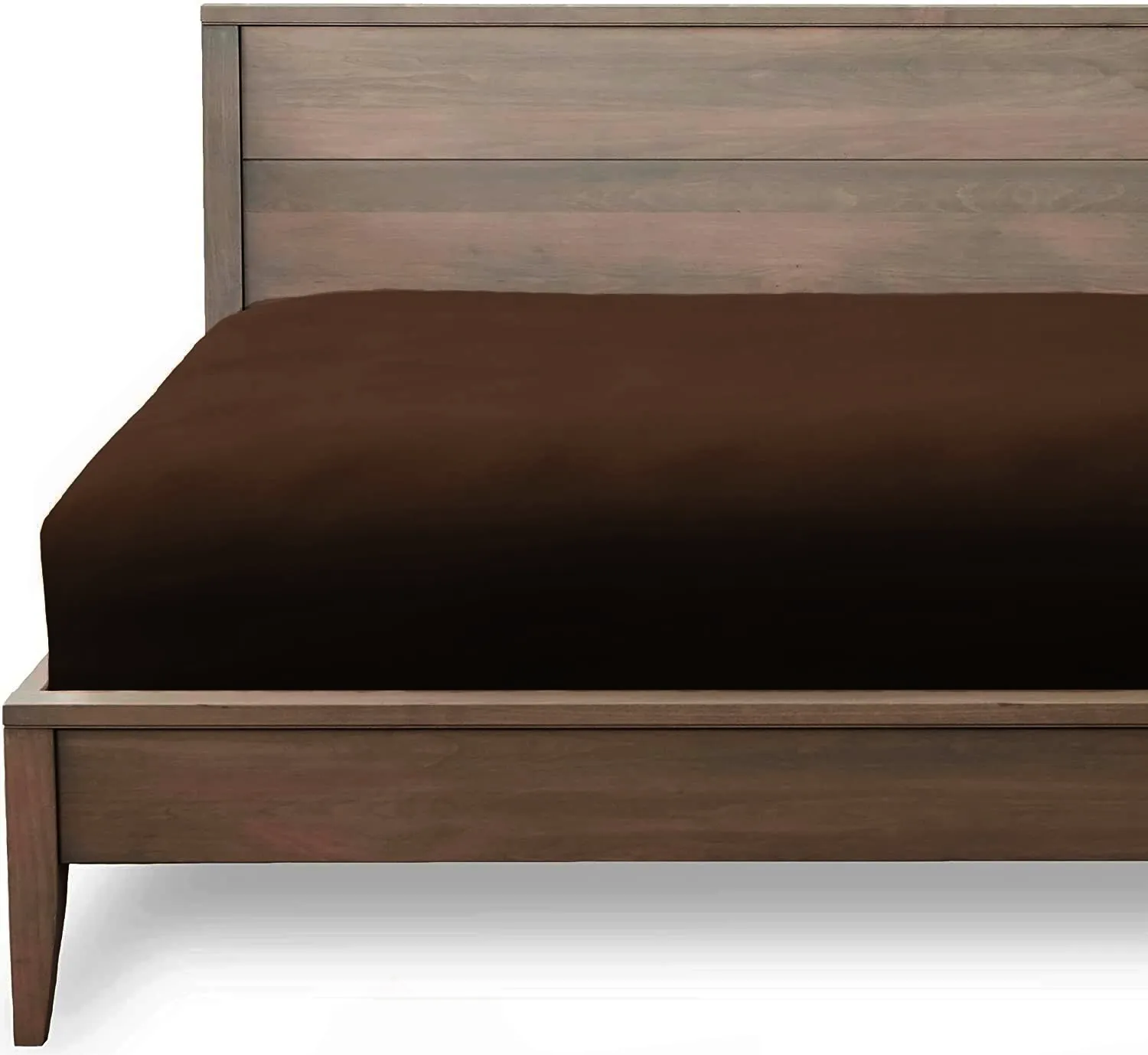 Bedsheet (Fitted) Glace Cotton 300 TC - Plain - Dark Coffee