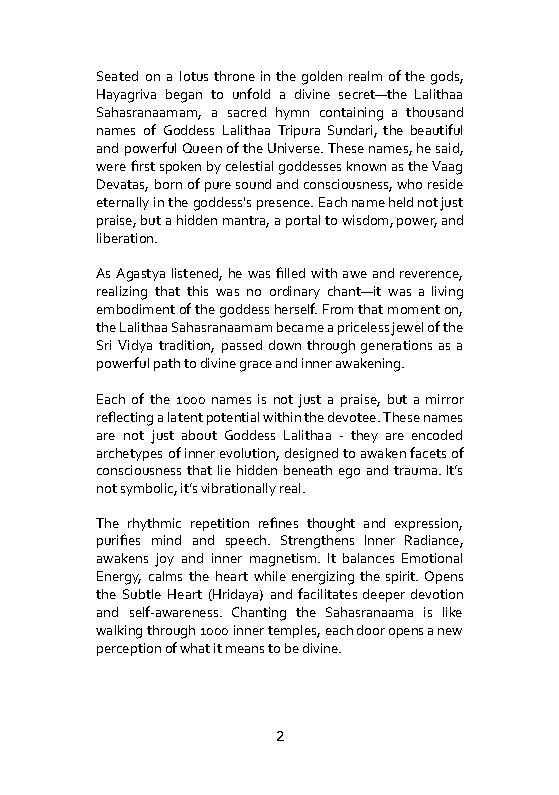 Sacred Chants: Lalithaa Sahasranaamam, Vishnu Sahasranaamam Sacred Chants: Lalithaa Sahasranaamam, Vishnu Sahasranaamam
