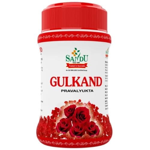Sandu Gulkand (Pravalyukta) | Made Using Organic Hand-Picked Rose Petals | Excellent Coolant- 400g Sandu Gulkand (Pravalyukta) | Made Using Organic Hand-Picked Rose Petals | Excellent Coolant- 400g