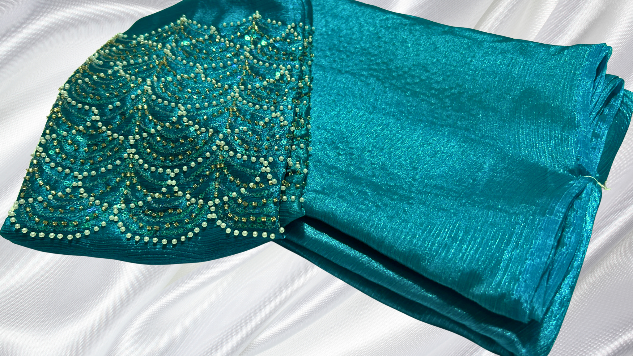 Copy of Space Silk Dual Designer Saree - Peacock Blue