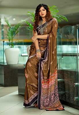 Crepe Digital Printed Saree-1 Crepe Digital Printed Saree-1