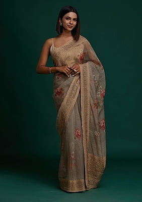 Organza Thread Work Saree-2 Organza Thread Work Saree-2