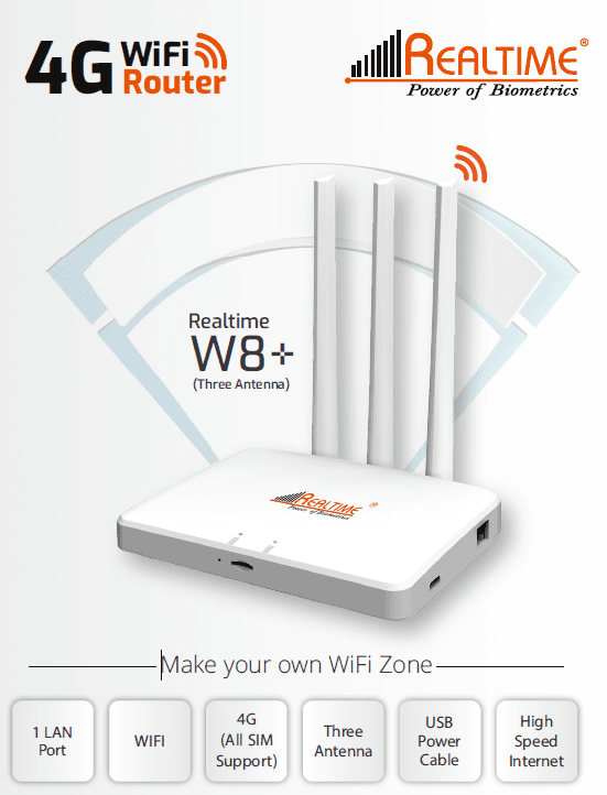 Realtime 4G Wifi Router W8+ Realtime 4G Wifi Router W8+